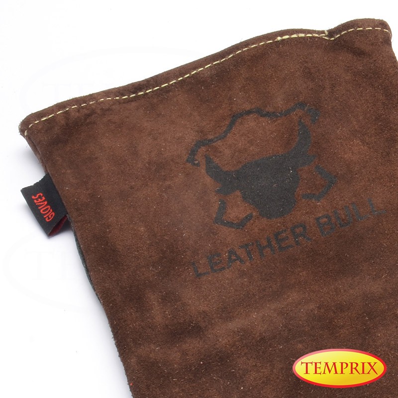 Hochwertige Kaminhandschuhe aus Leder, Farbe: Braun, Große XL