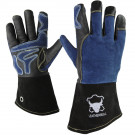 Leatherbull, Hochwertige Kaminhandschuhe aus Leder, Farbe: Blau