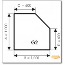 Kaminbodenplatte aus Grauglas, Form: G2