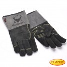 Leatherbull, Hochwertige Kaminhandschuhe aus Leder, Farbe: Grau - Premium, Große XL